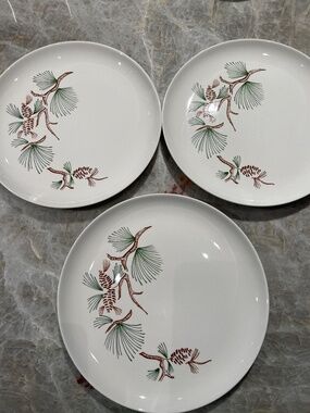 Stetson Marcrest~Vintage Misty Pine  ovenproof hand painted underglaze Plates